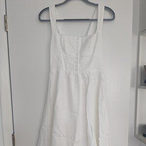 Reformation White Tagliatelle Linen Dress (Size 4)